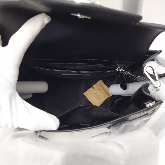 Michael Kors Carmen Black Leather Crocodile Embossed Flap Satchel Bag - NWT $598 - Picture 13 of 14